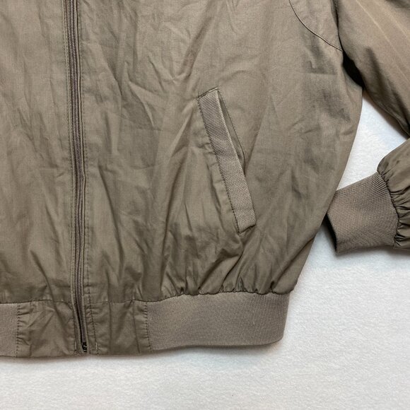 VINTAGE Members Only Bomber Jacket Mens 46 Tan Full Zip Windbreaker 80s Epaulets - Picture 4 of 16